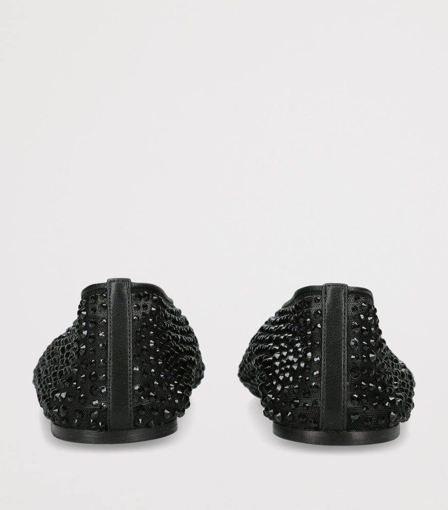 Le Monde Beryl Black Crystal-Embellished Luna Flats