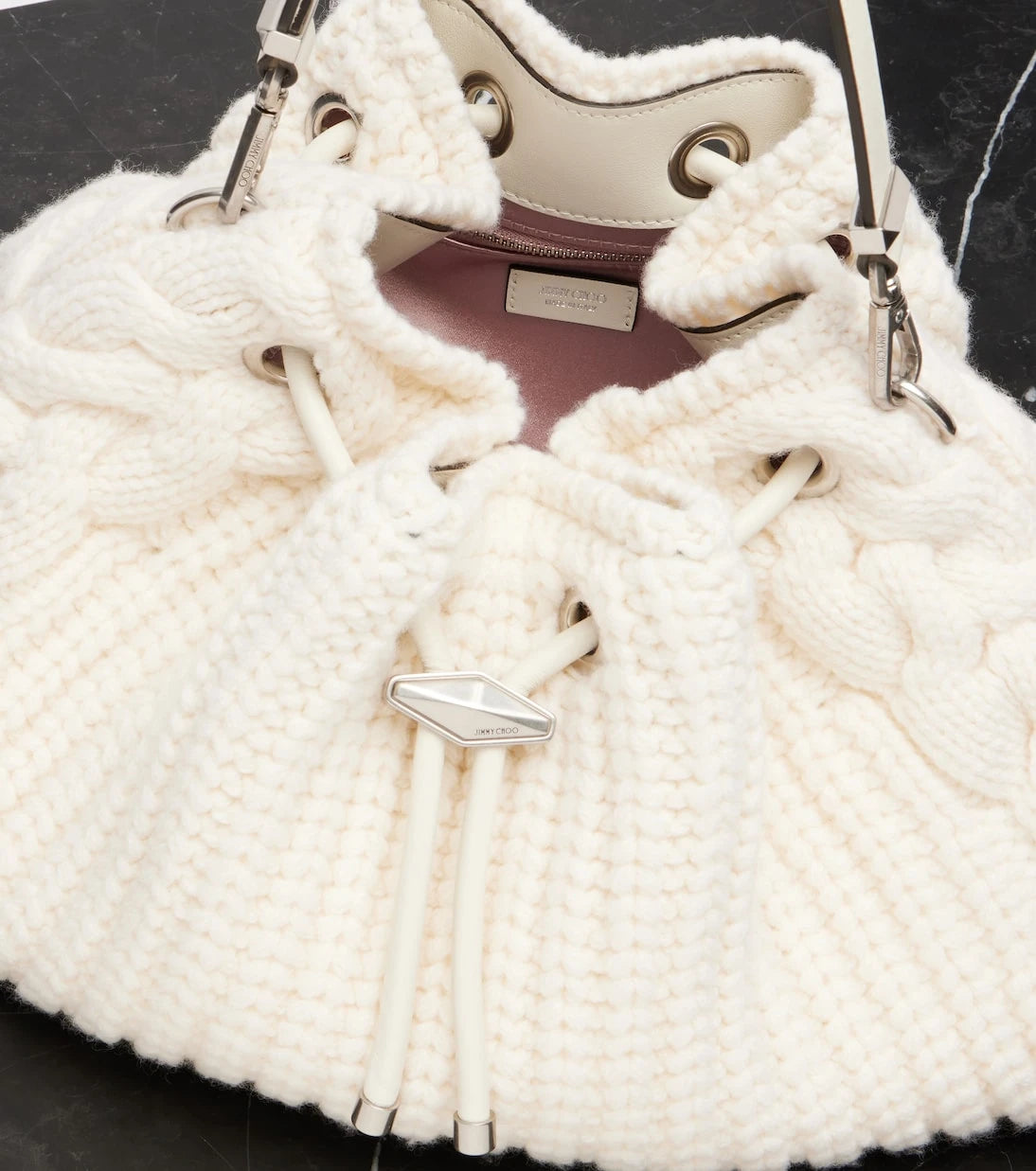 Jimmy Choo - Cinch cable-knit bucket bag