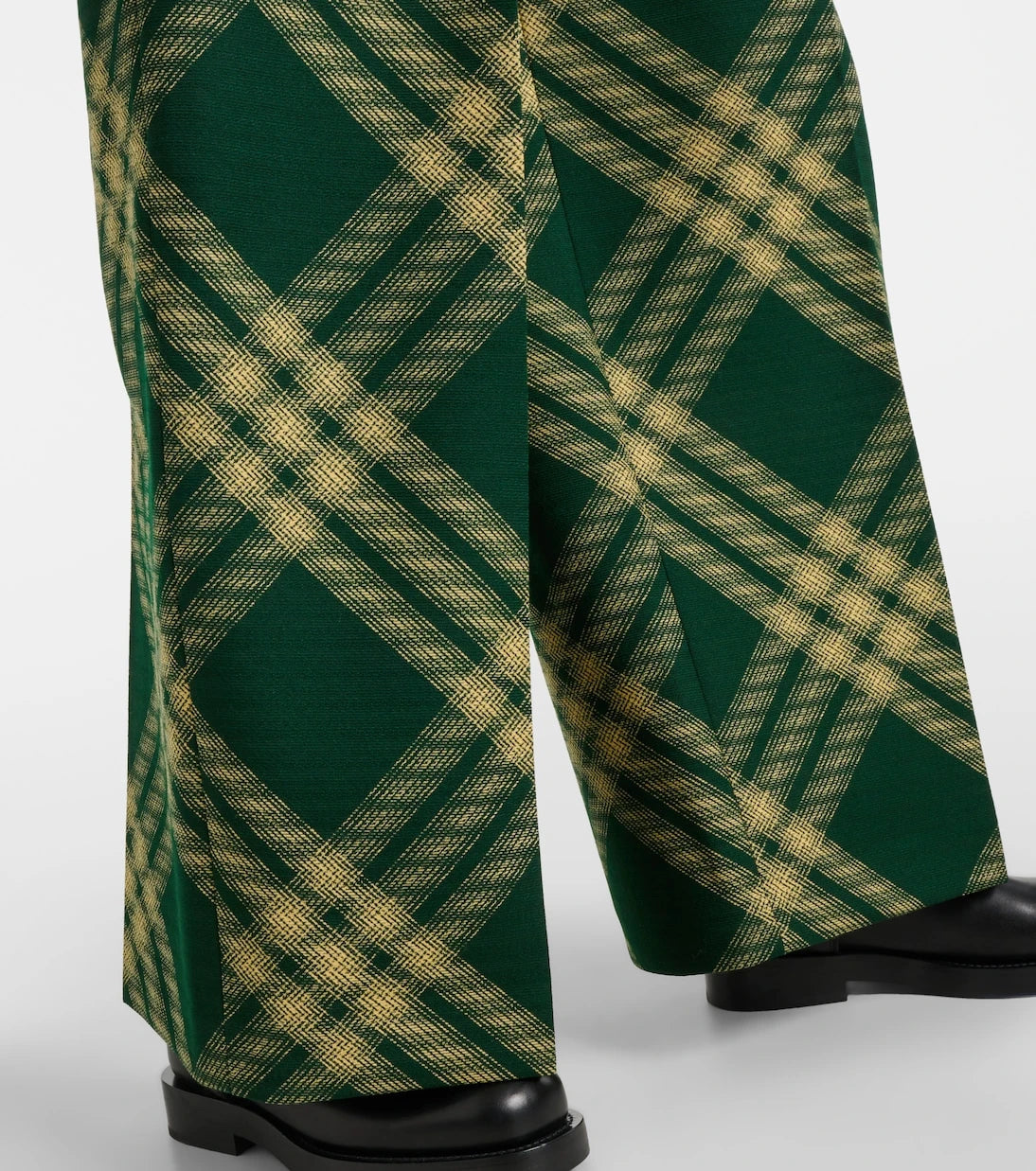 Burberry - Checked wool twill wide-leg pants