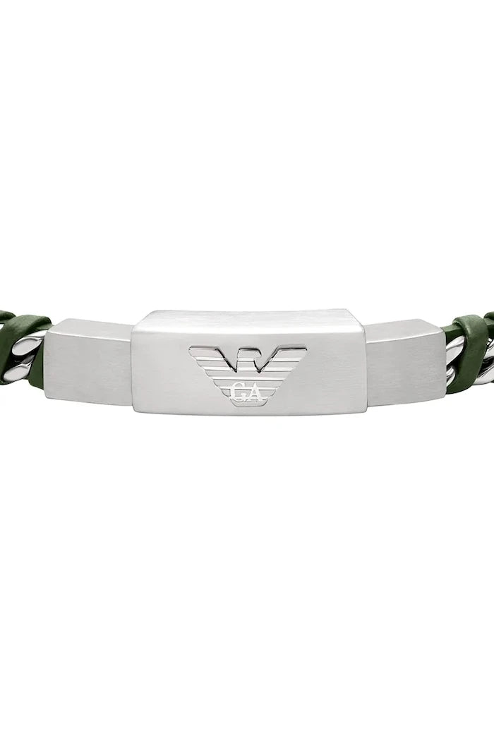 Emporio Armani erkek paslanmaz çelik Eagle Logo bileklik