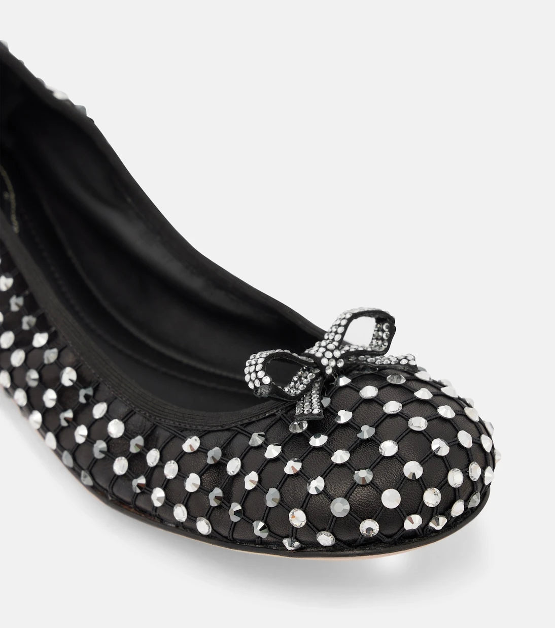 Rene Caovilla - Crystal-embellished leather ballet flats