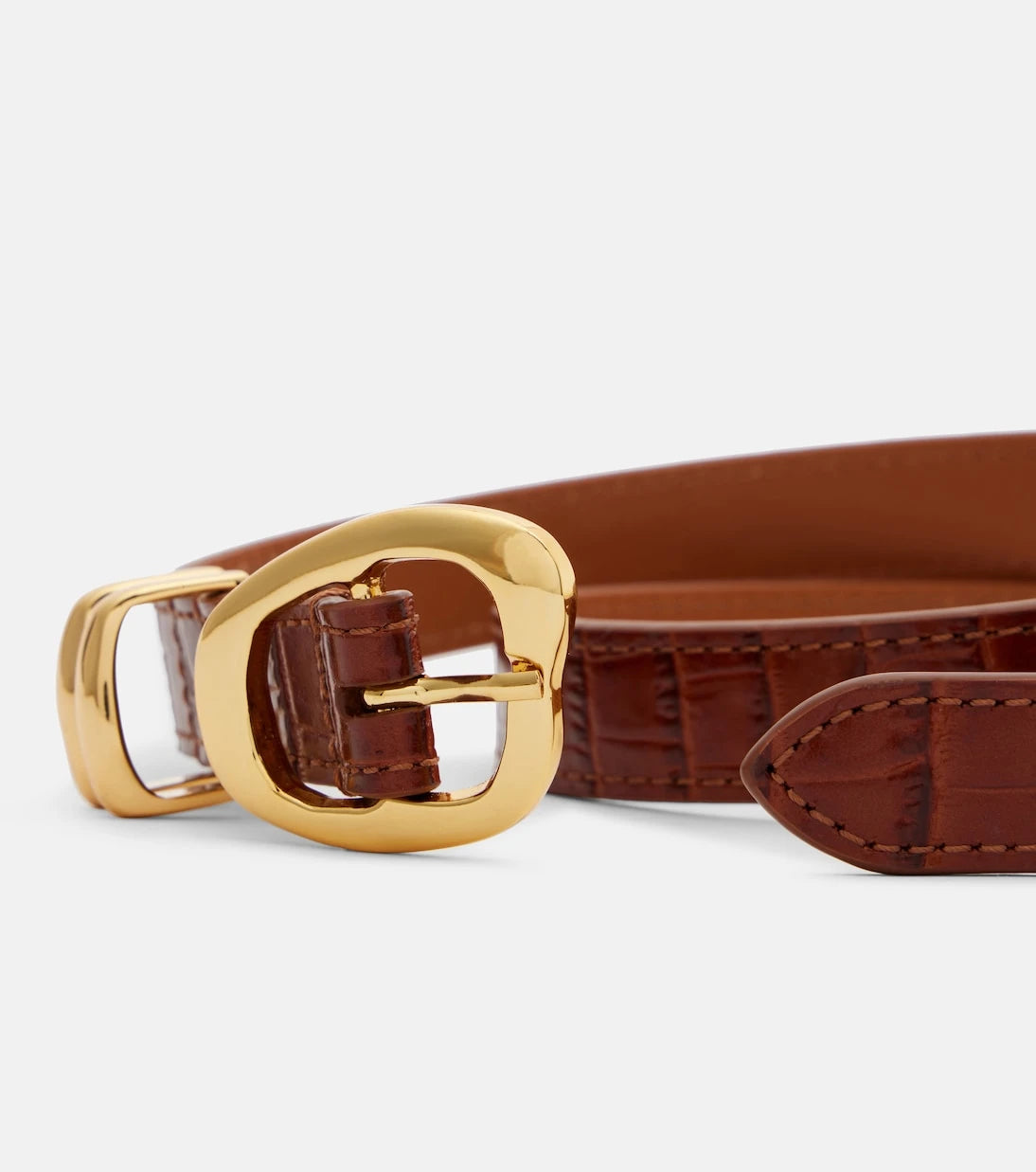 Amanu - Tugela croc-effect leather belt