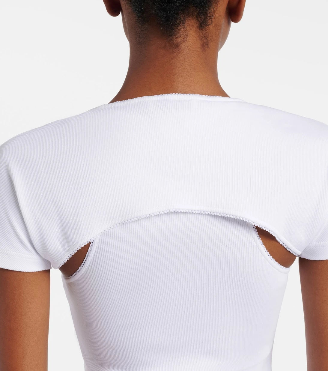Alaïa - Layered ribbed-knit jersey top
