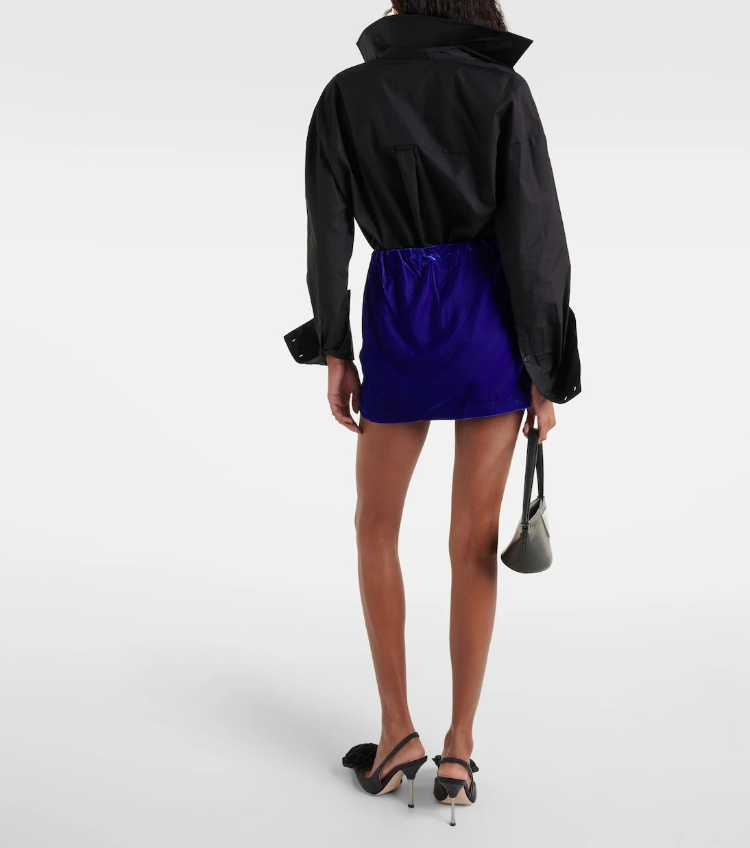 Didu - Floral-appliqué velvet miniskirt