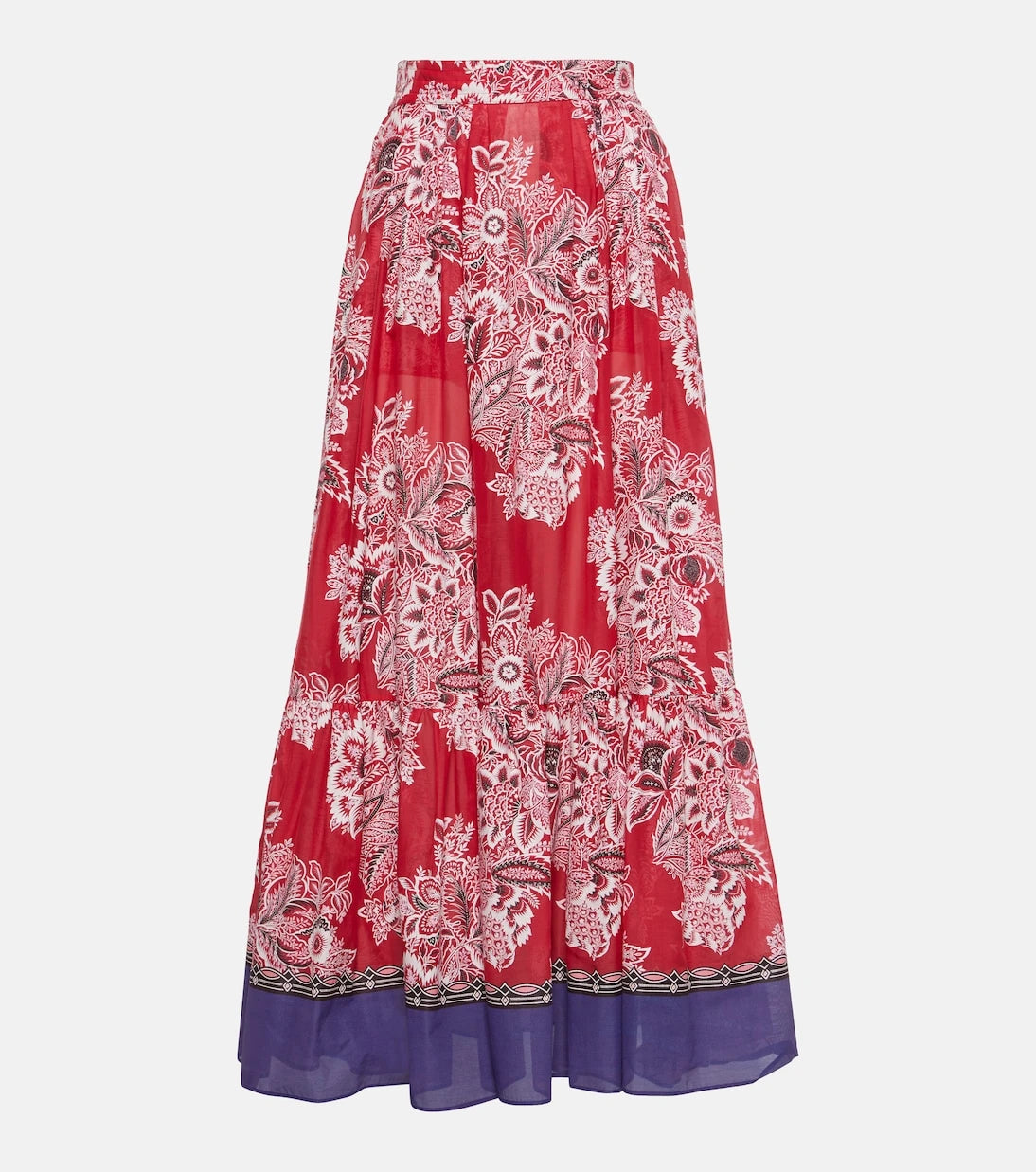 Etro - High-rise cotton and silk maxi skirt