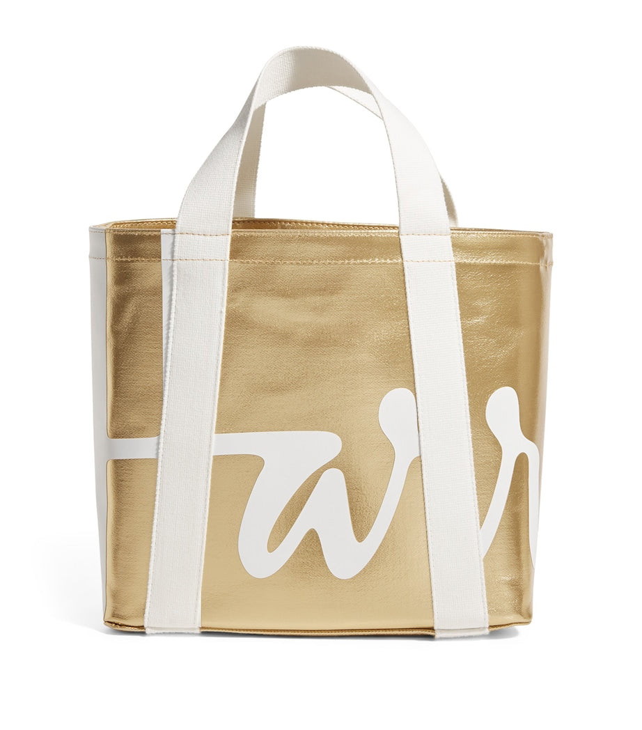Harrods Gold Mini Cotton Logo Tote Bag