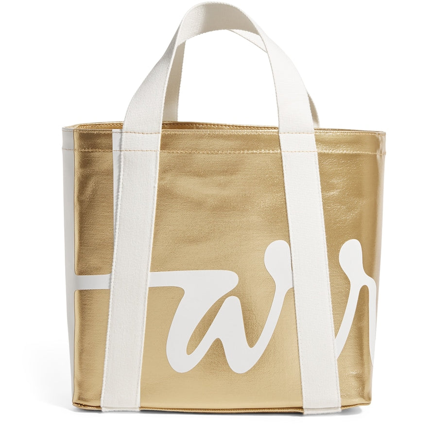 Harrods Gold Mini Cotton Logo Tote Bag