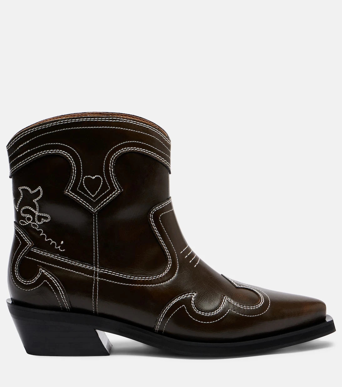 Ganni - Embroidered cowboy boots