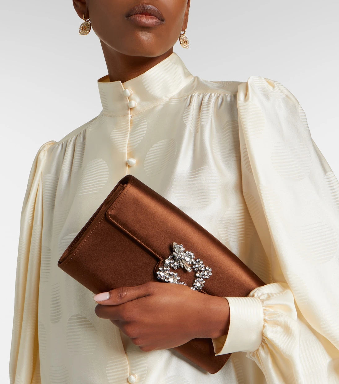 Roger Vivier - Embellished Small satin clutch