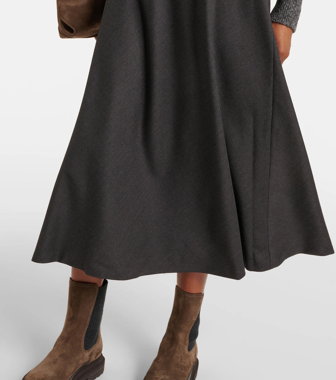 Brunello Cucinelli - Wool-blend midi skirt