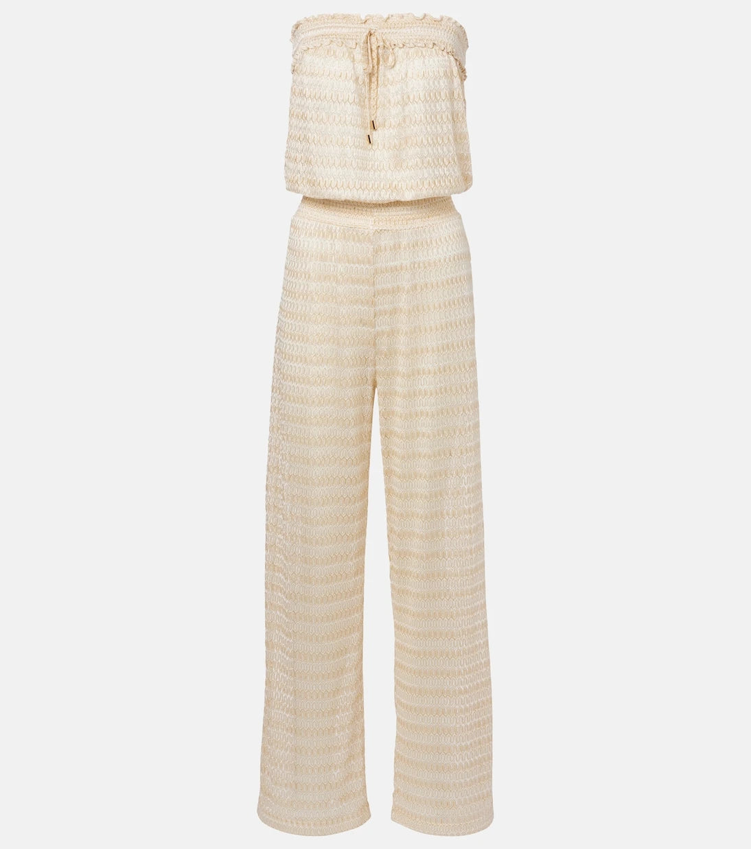 Melissa Odabash - Viv knitted strapless lamé jumpsuit
