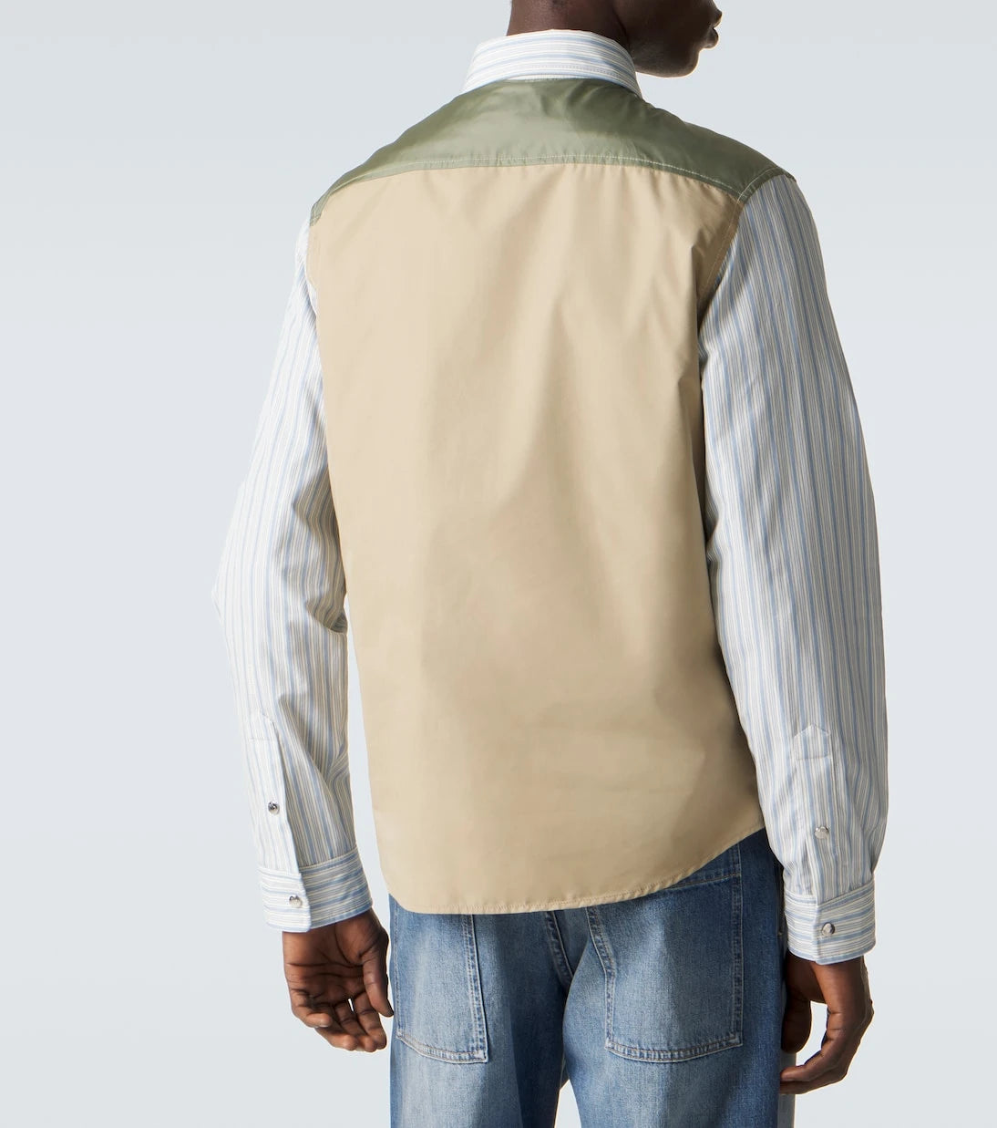 Moncler - Striped cotton poplin zip-up shirt