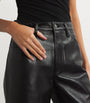 AGOLDE Black Leather-Blend Ren Jeans