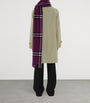 Purple Cashmere Wide Check Scarf