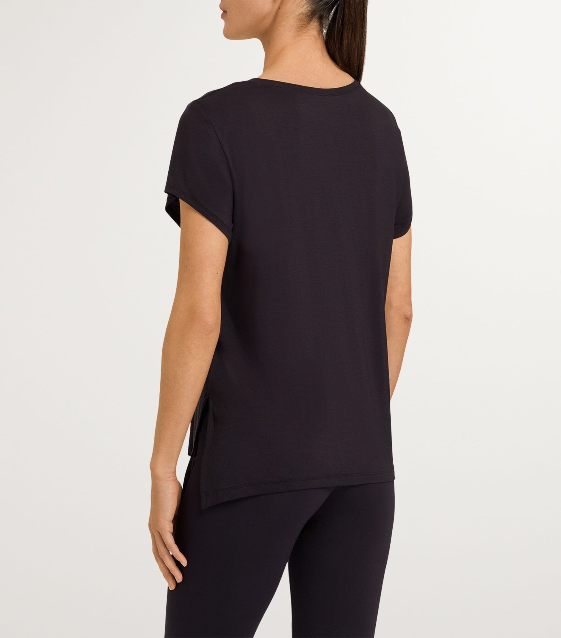 Hanro Black Modal Yoga T-Shirt