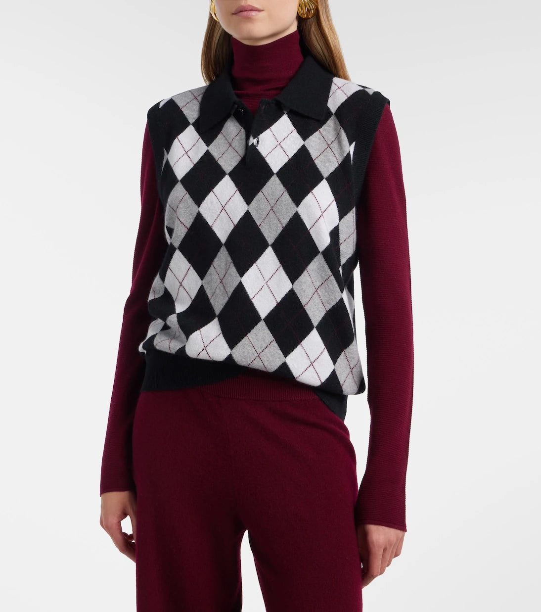 Lisa Yang - Anwen argyle cashmere sweater vest