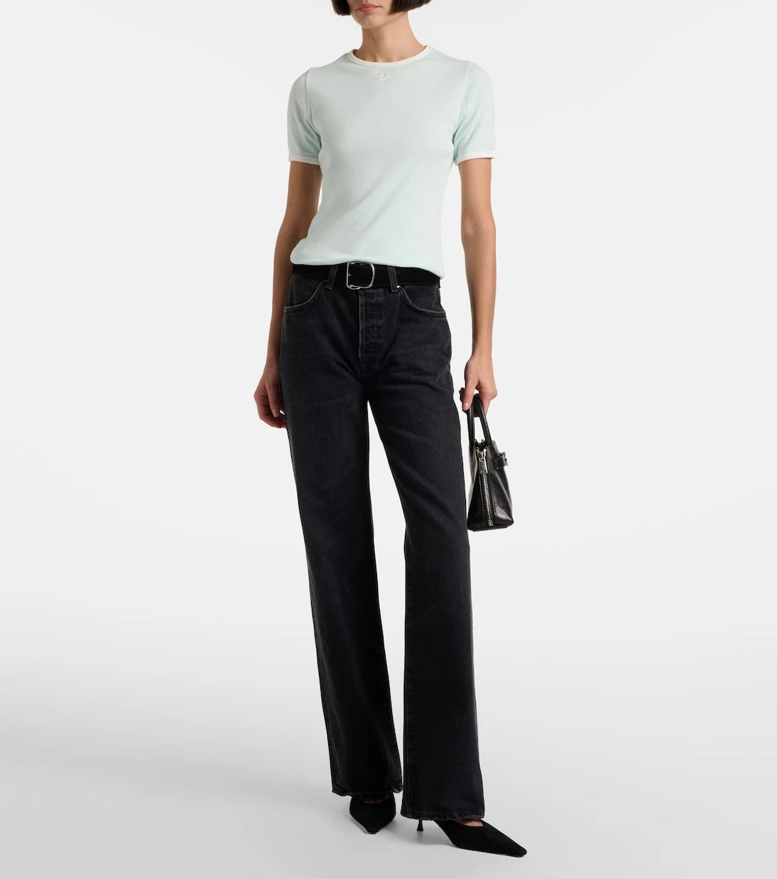 Courrèges - Signature logo cotton T-shirt