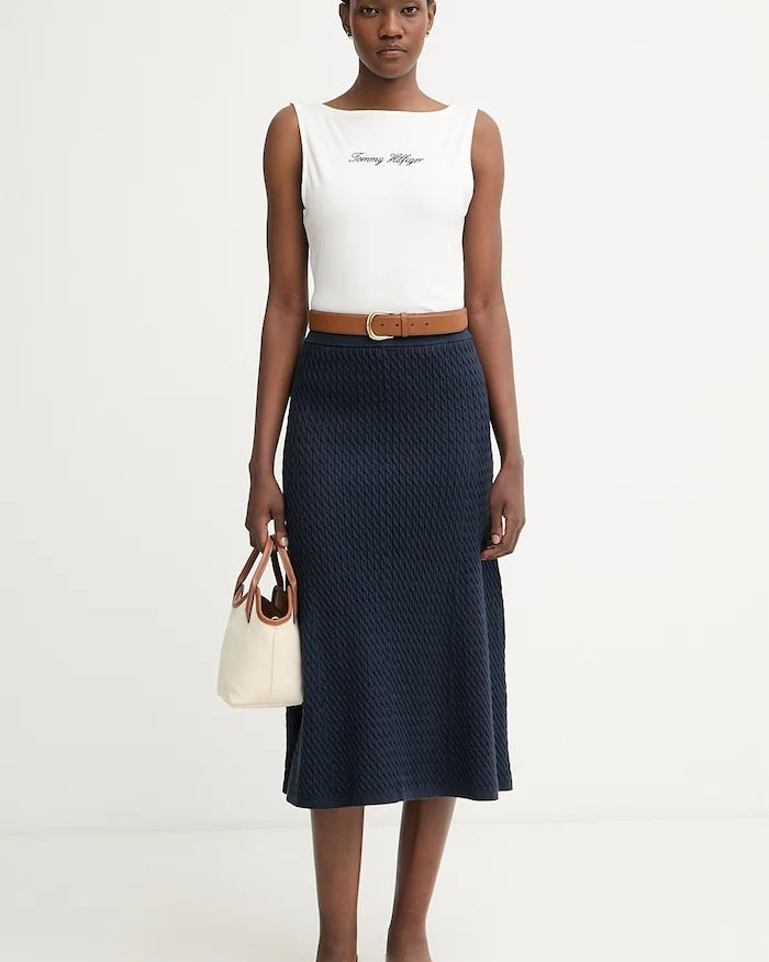 Tommy Hilfiger pamuklu örme etek