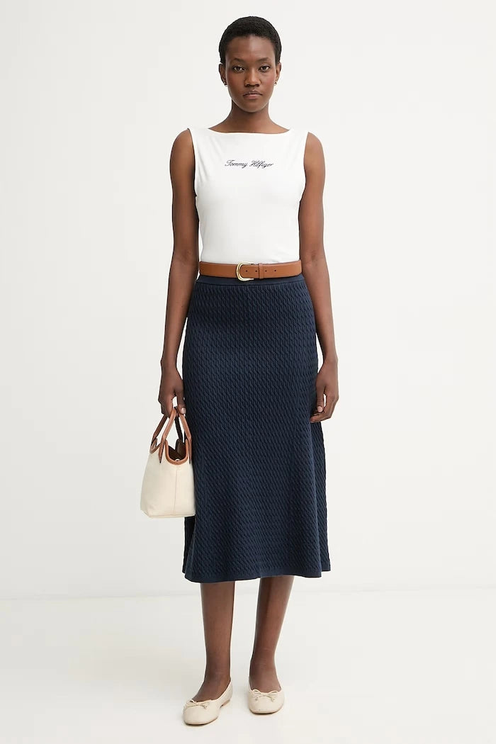 Tommy Hilfiger pamuklu örme etek