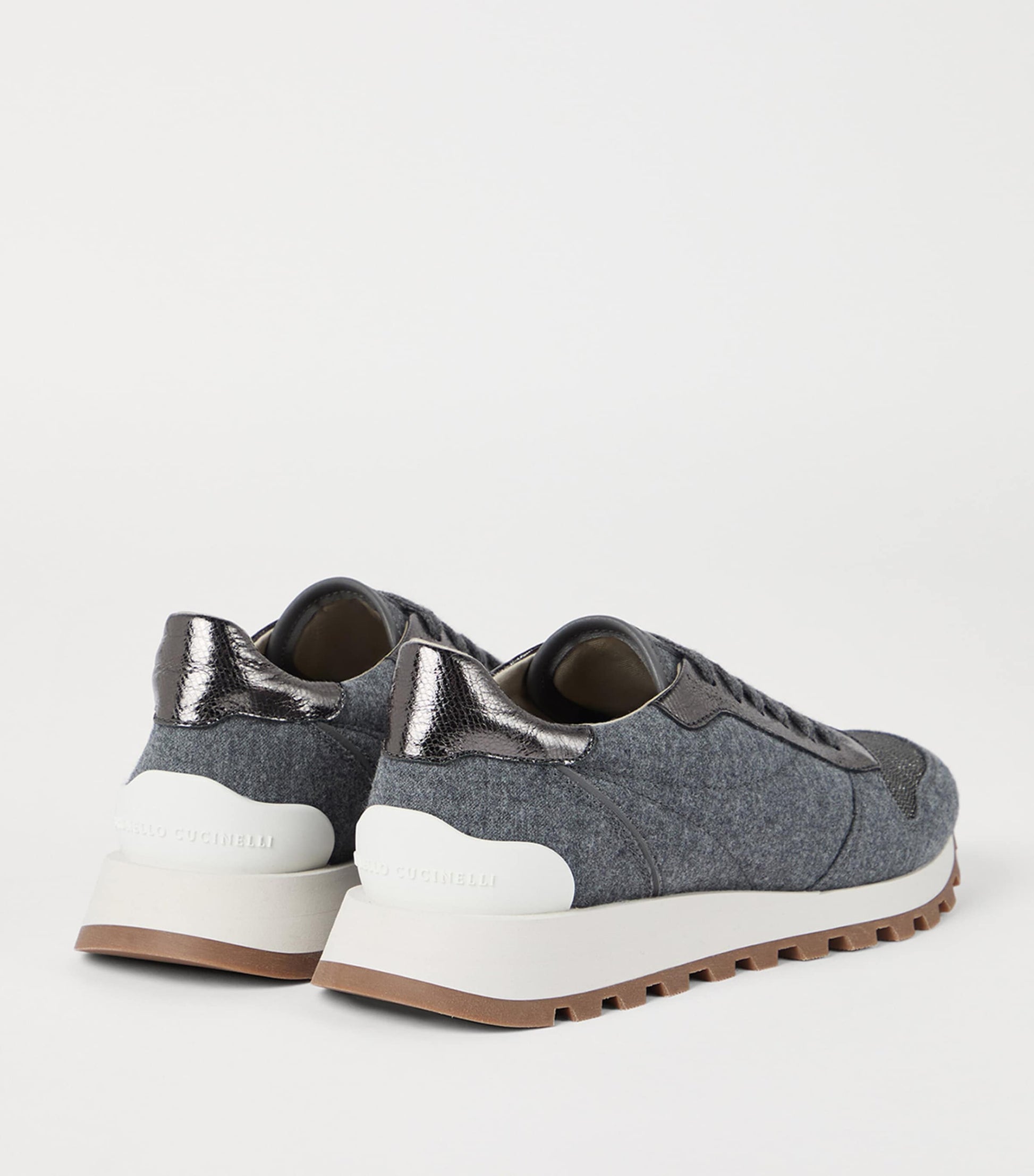 Brunello Cucinelli Grey Virgin Wool Sneakers