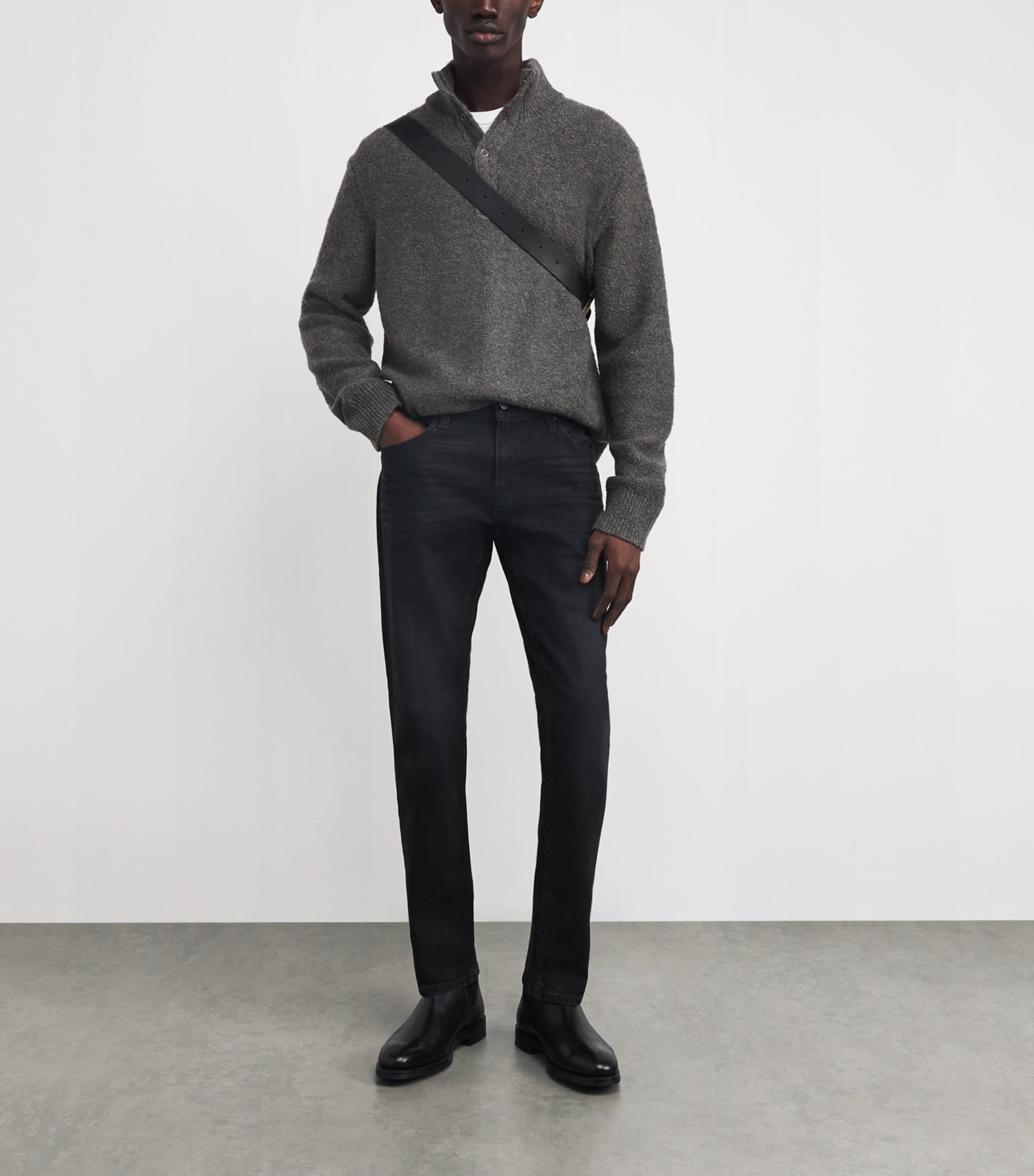 PAIGE Grey Merino Wool-Blend Kotoni Sweater