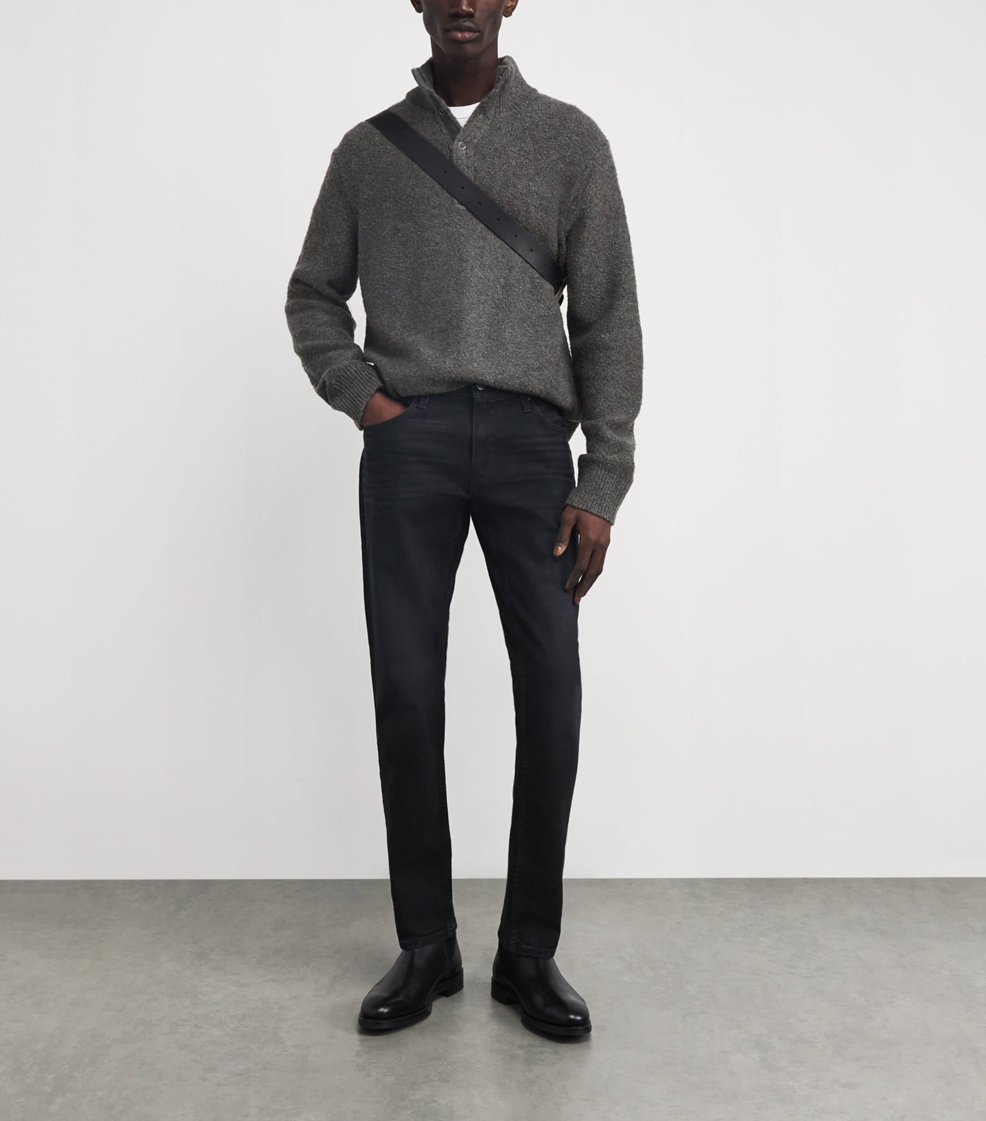 PAIGE Grey Merino Wool-Blend Kotoni Sweater