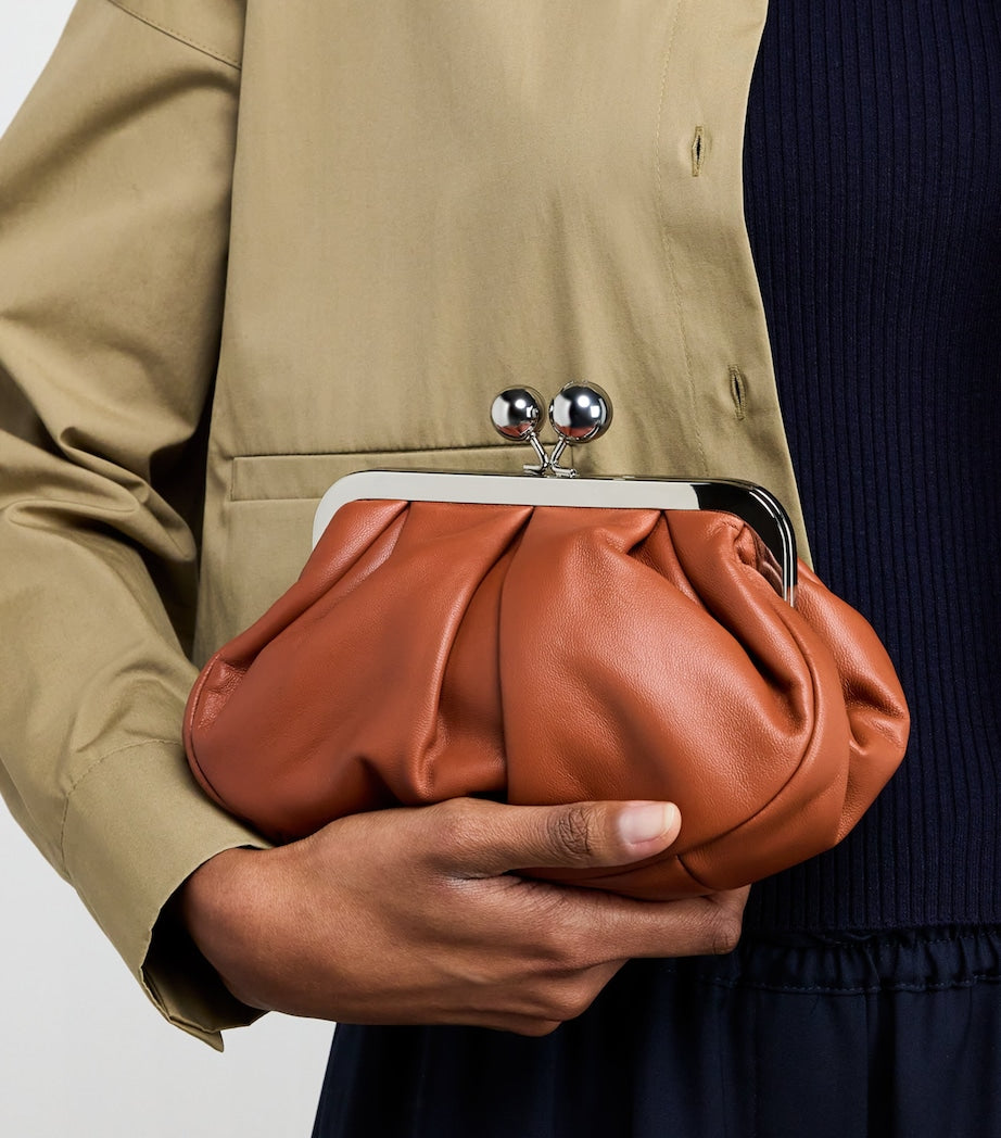 Weekend Max Mara Red Small Leather Pasticcino Clutch Bag