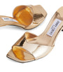 Gold Skye 70 Metallic Leather Mules