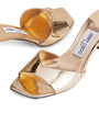 Jimmy Choo Gold Skye 70 Metallic Leather Mules