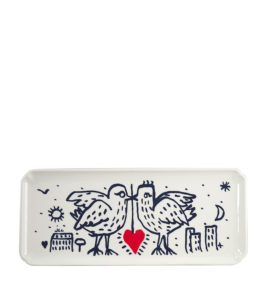L'Archipel Sentimental Serving Tray WHITE, BLUE