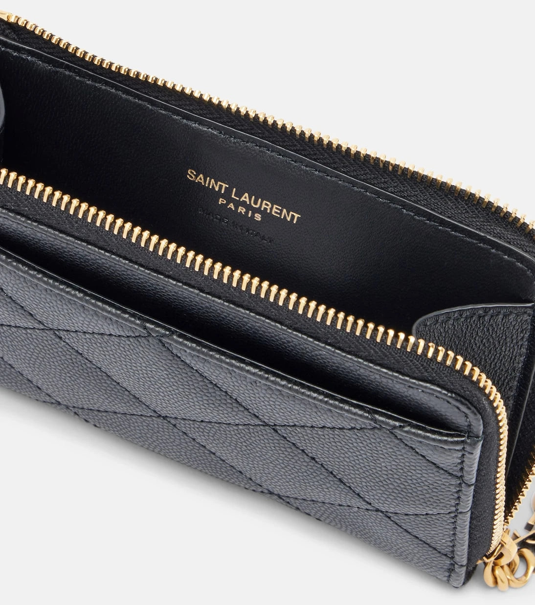 Saint Laurent - Cassandre Bijou quilted leather card case
