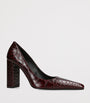 Alaïa Burgundy Leather Point-Toe Pumps 90