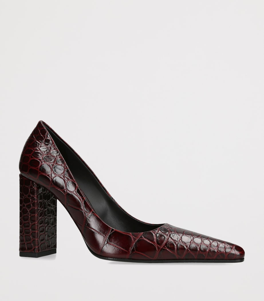 Alaïa Burgundy Leather Point-Toe Pumps 90