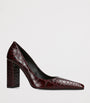 Alaïa Burgundy Leather Point-Toe Pumps 90