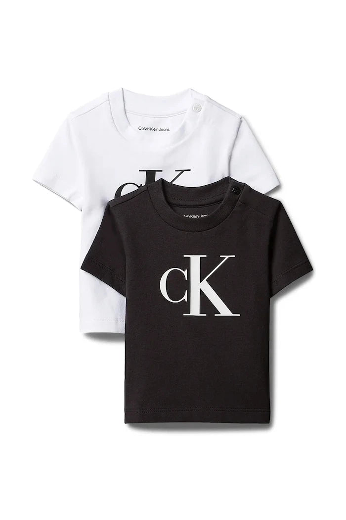 Calvin Klein Jeans pamuklu bebek tişörtü 2’li