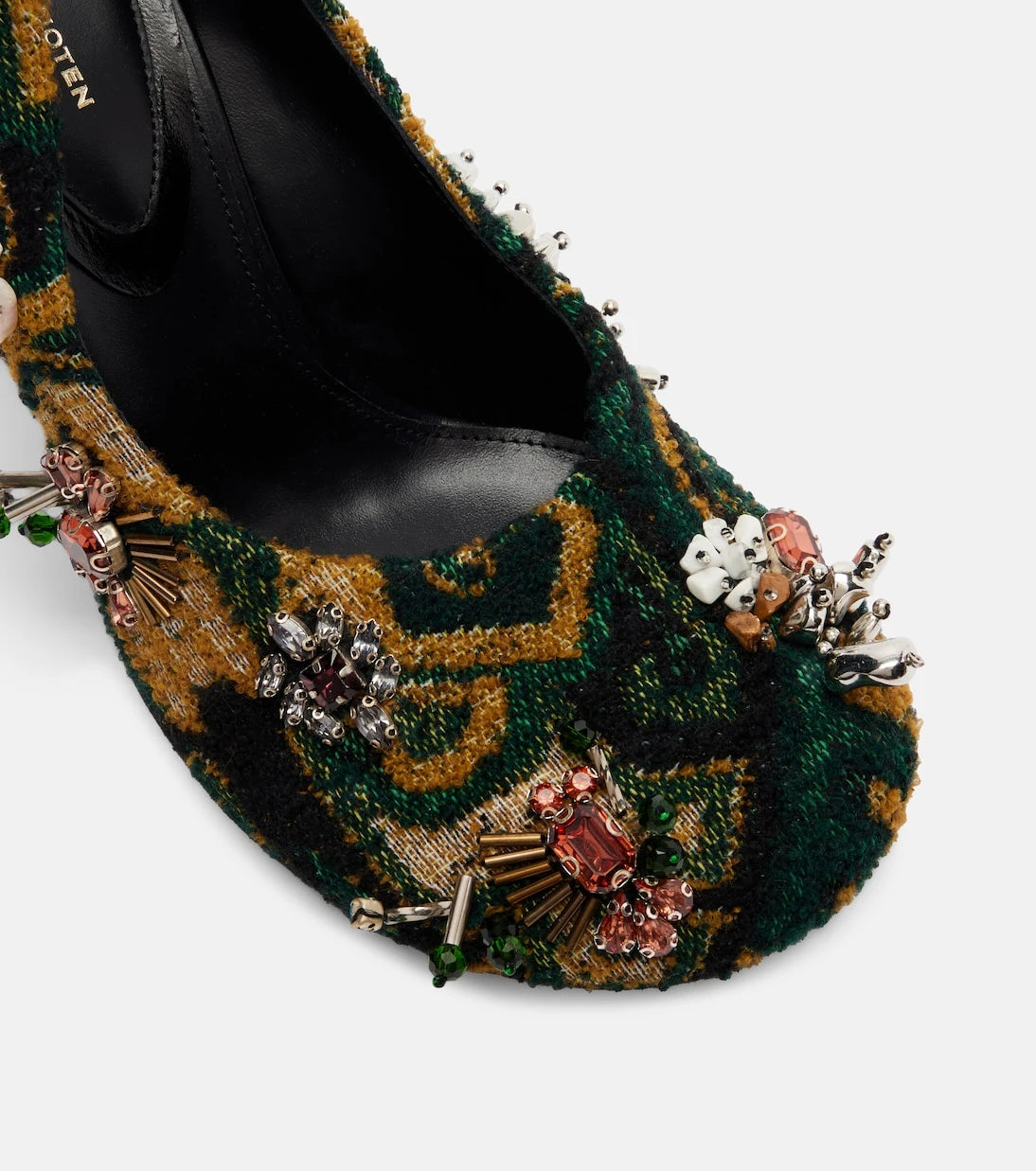 Dries Van Noten - İşlemeli jakar topuklu ayakkabı