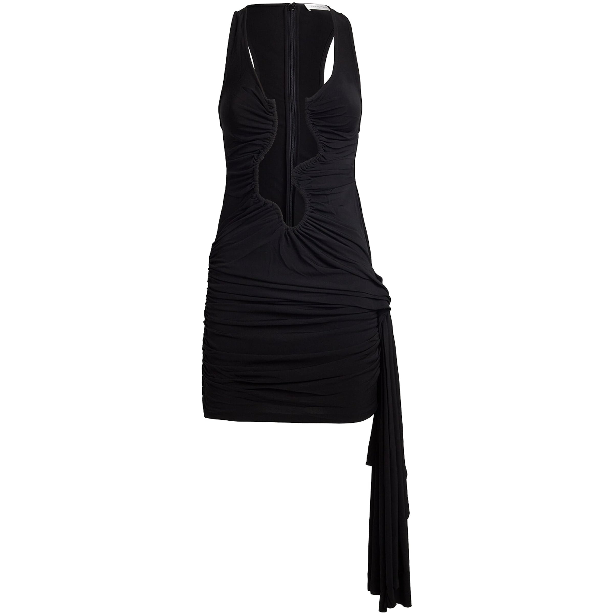 Cut-Out Wave Mini Dress BLACK