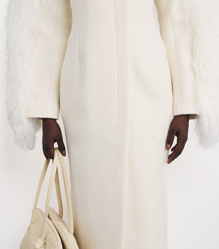 Virgin Wool Boa Coat 110 OFF-WHITE