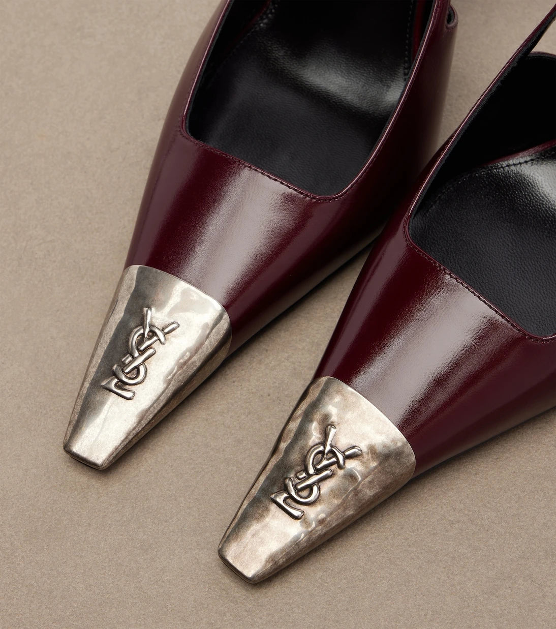 Saint Laurent - Jeanne leather slingback pumps