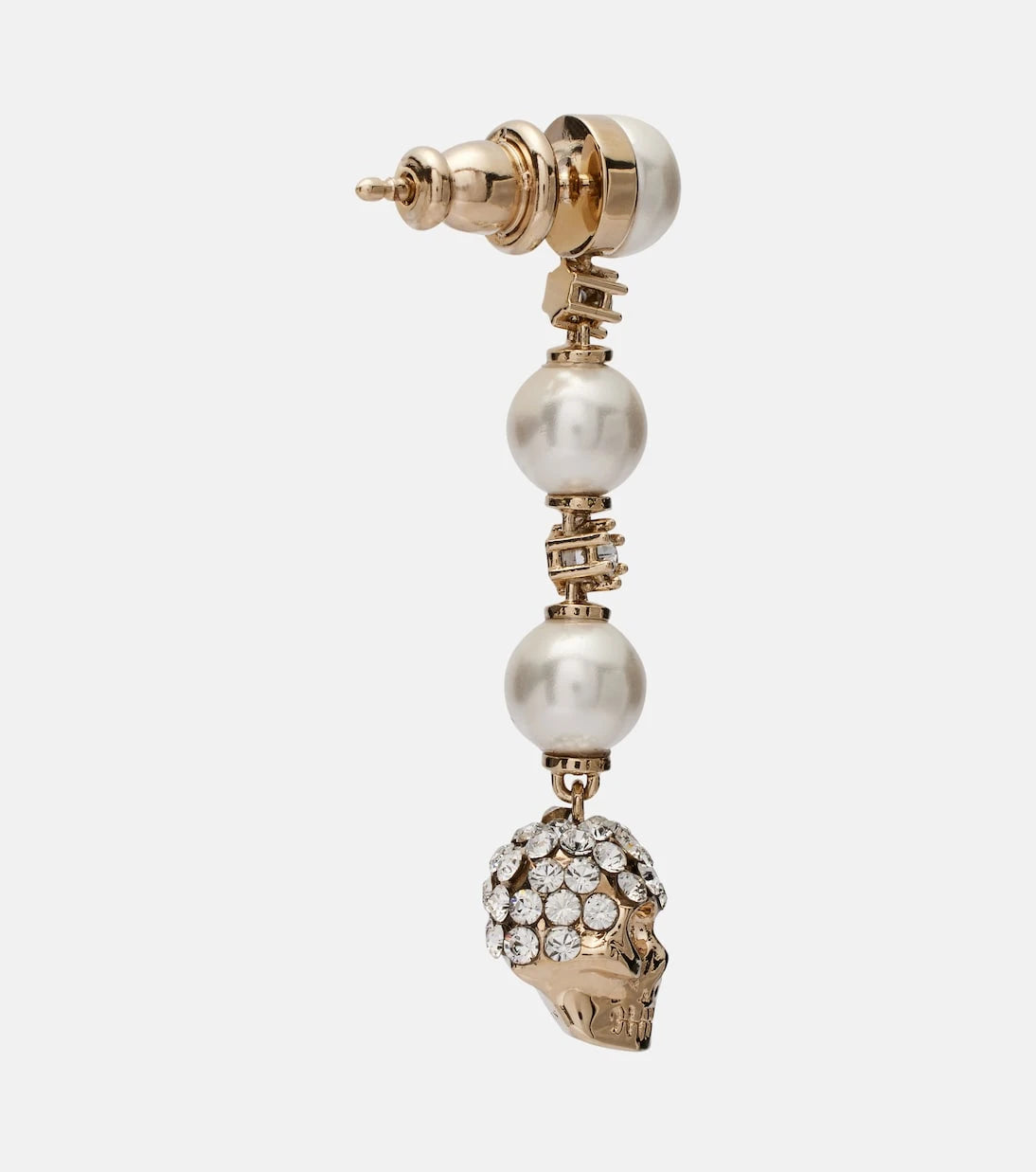 McQueen - Skull crystal-embellished drop earrings