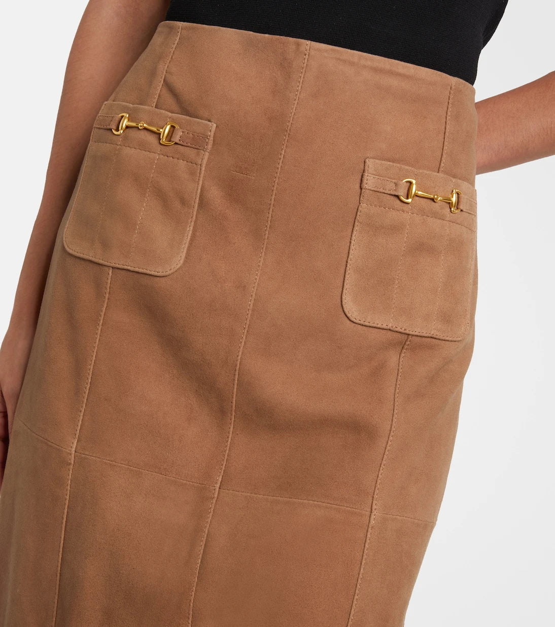 Rixo - Edwina high-waist suede maxi skirt
