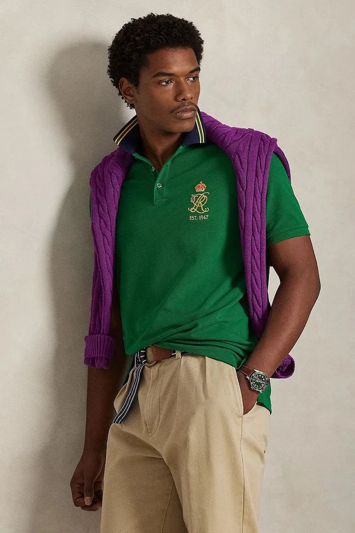 Памучна тениска с яка Polo Ralph Lauren