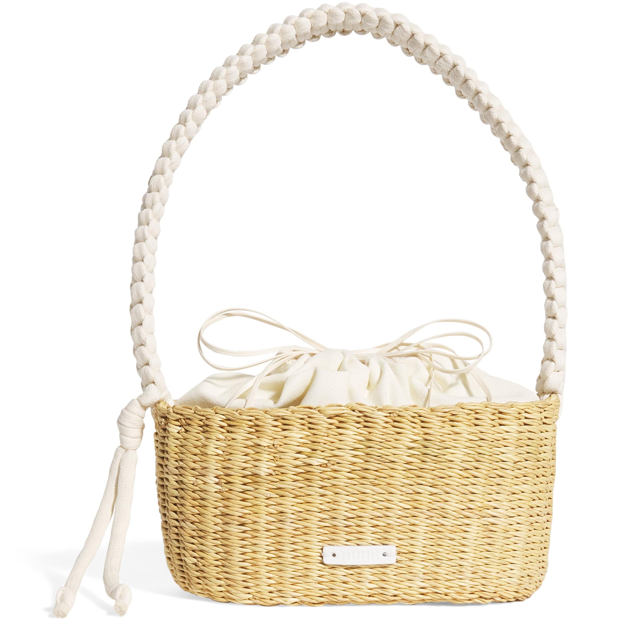 Muun Beige Straw Kate Shoulder Bag