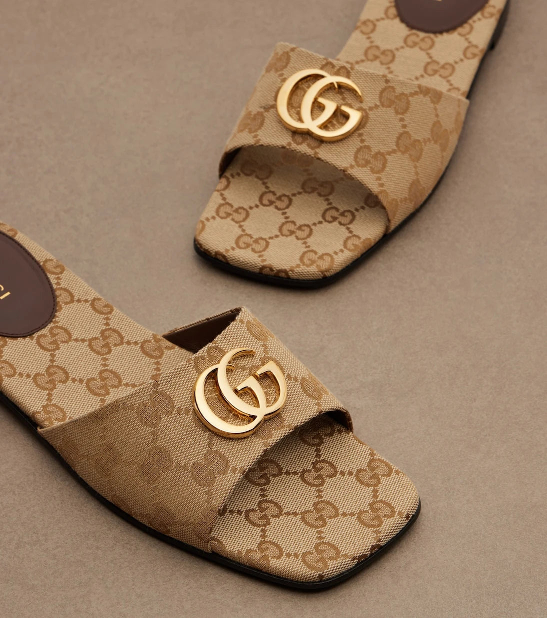 Gucci - Double G GG Canvas slides