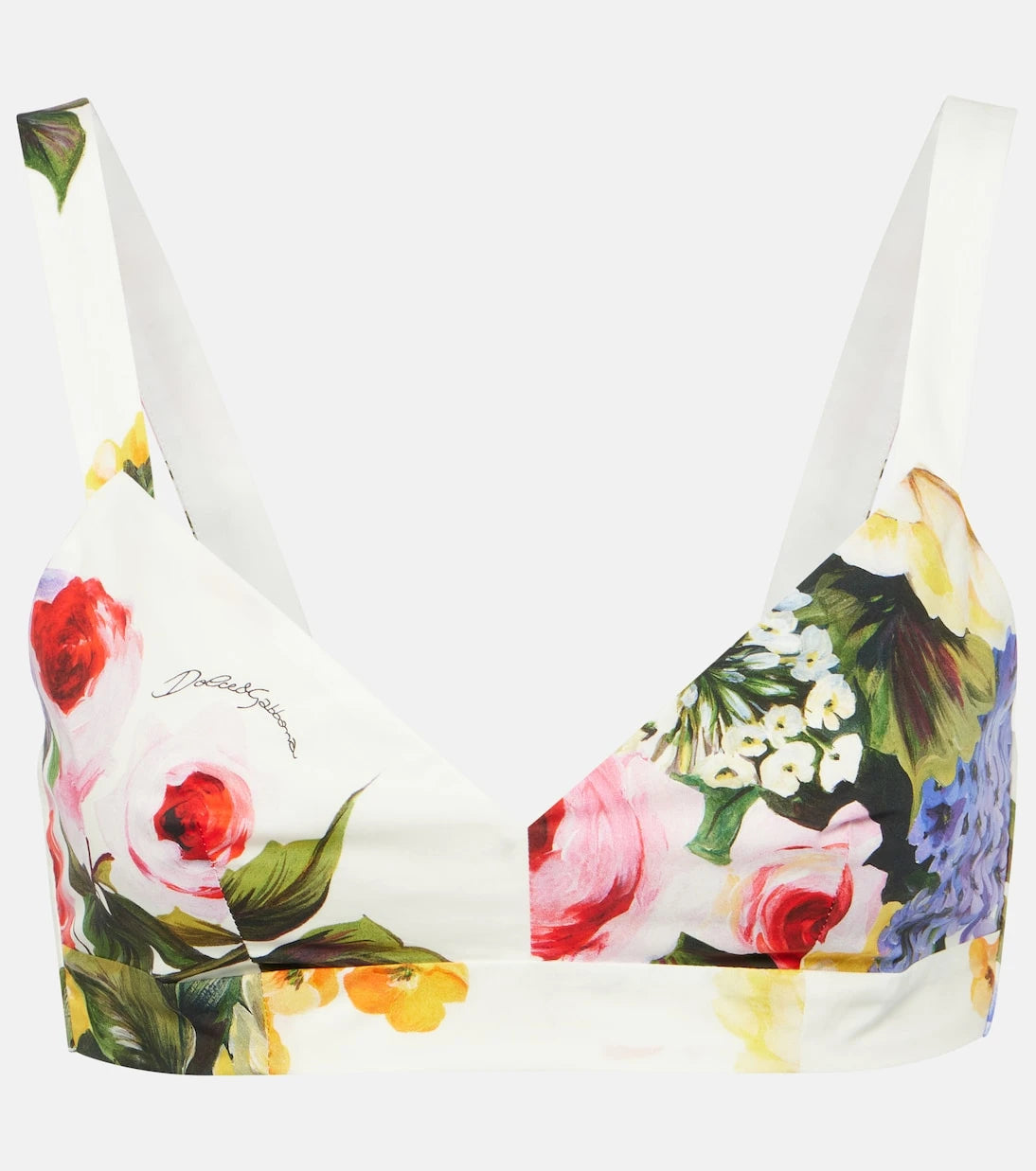 Dolce&Gabbana - Floral cotton poplin bra top