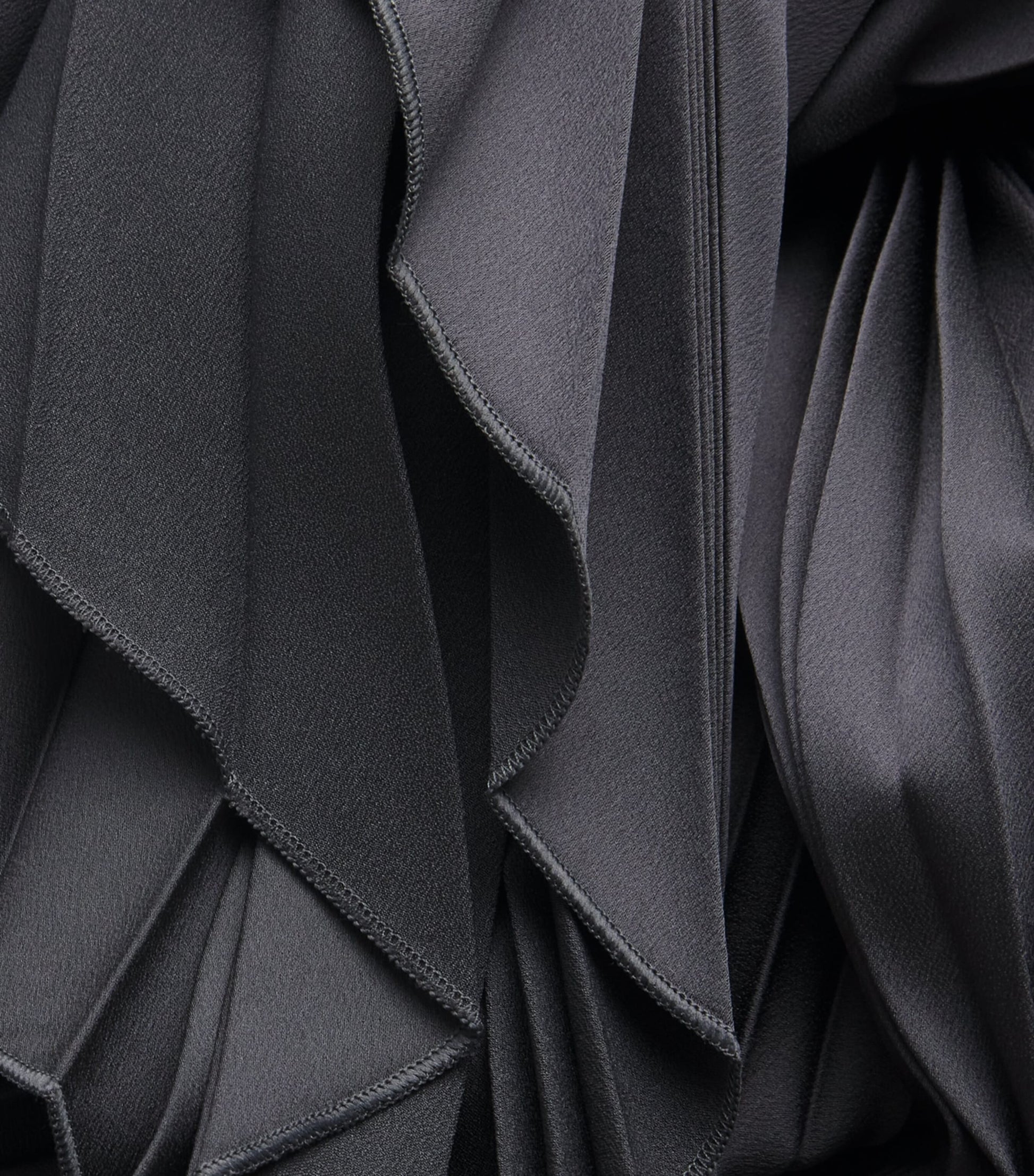 Grey Plissé Ade Midi Skirt