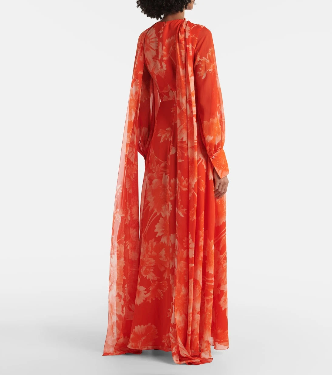 Erdem - Caped floral silk gown