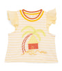 Zimmermann Kids Linen Appliqué Cascadian Frill T-Shirt (12-24 Months)