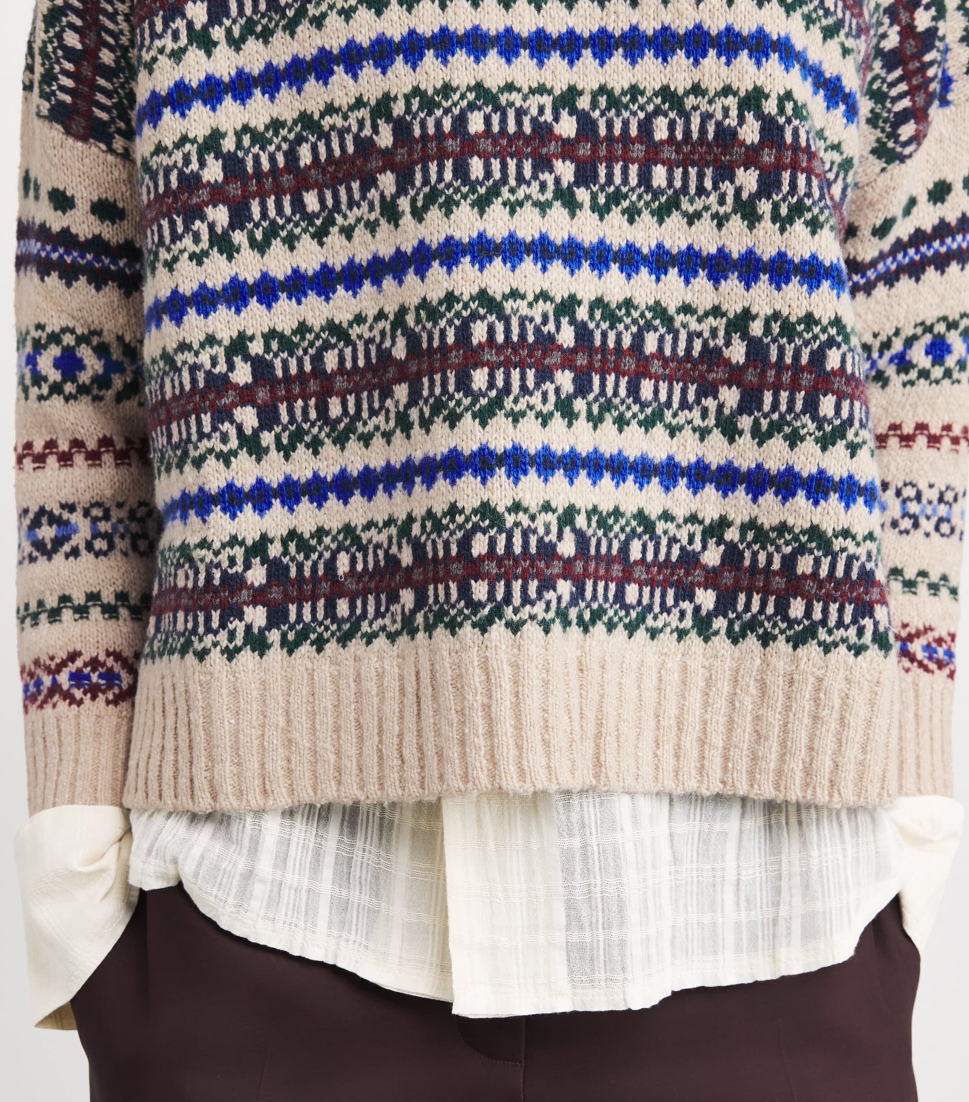 Weekend Max Mara White Wool-Blend Jacquard Sweater