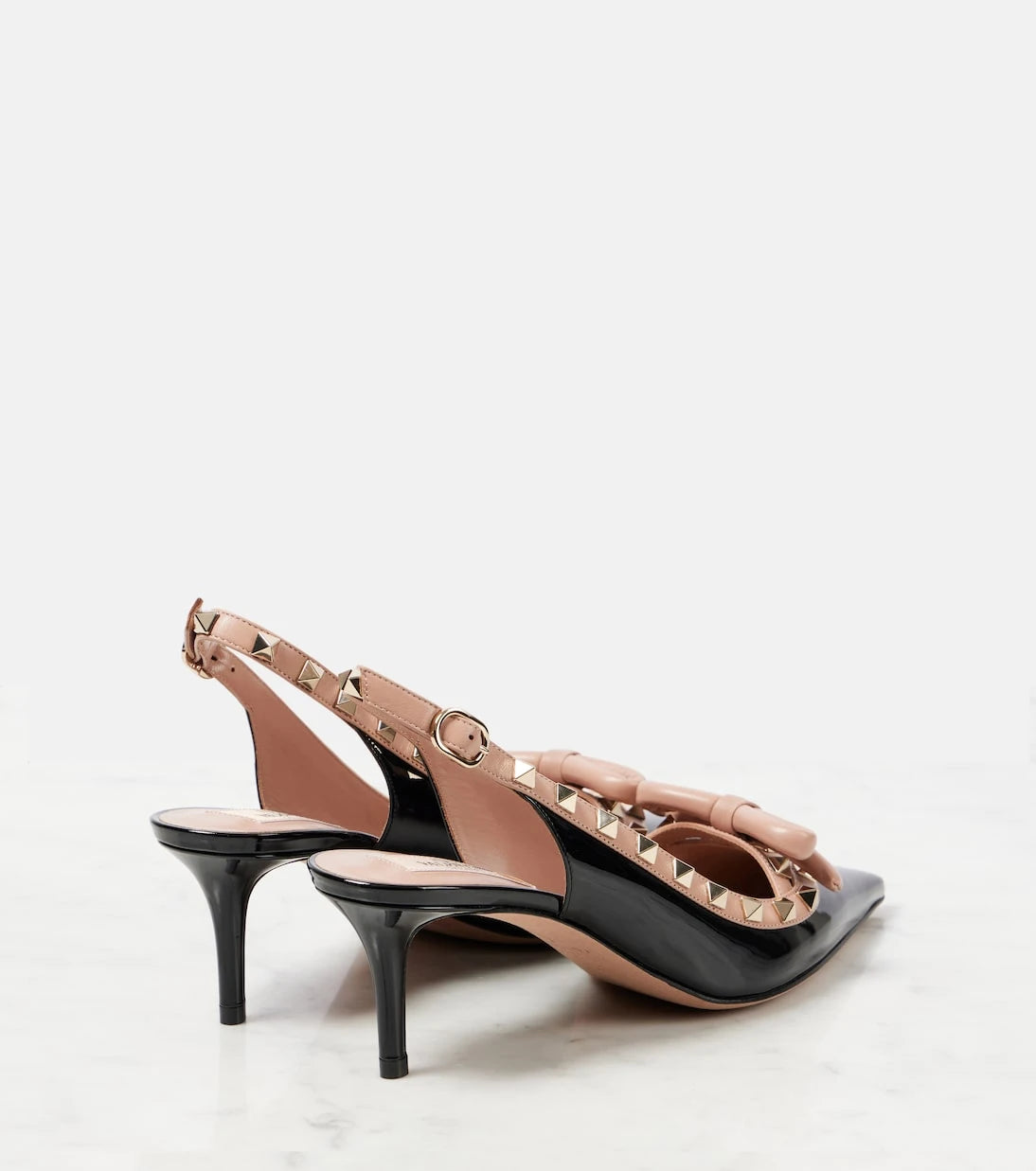 Valentino Garavani - Rockstud 60 patent leather slingback pumps